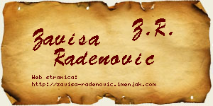 Zaviša Radenović vizit kartica